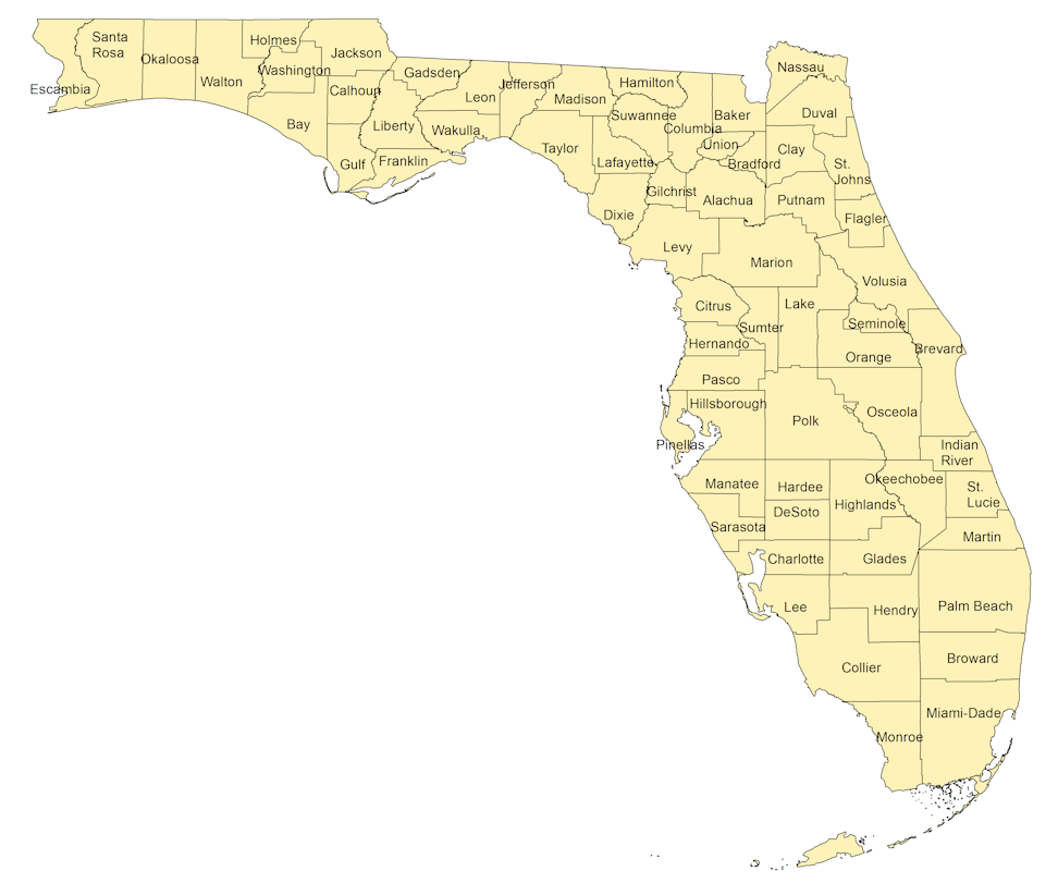 Forida County Map